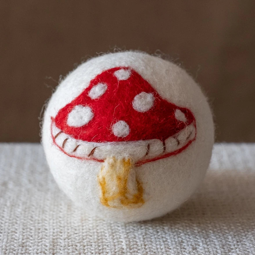 Eco Wool Dryer Ball - Red Mushroom