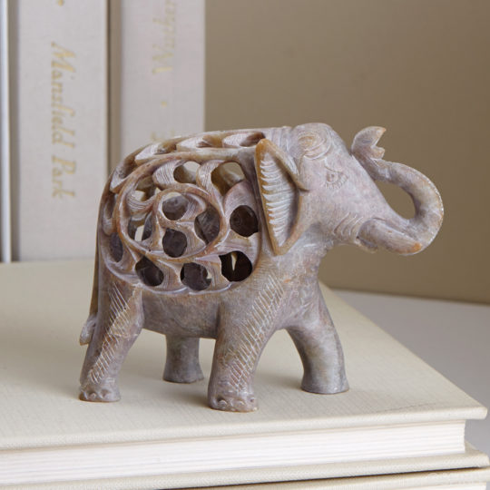 double carved elephant