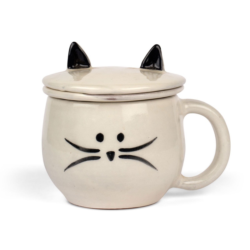 cat mug with tea infuser