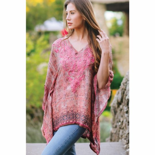 demira embroidered top pink