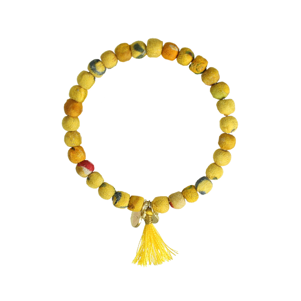 kantha connection bracelet yellow