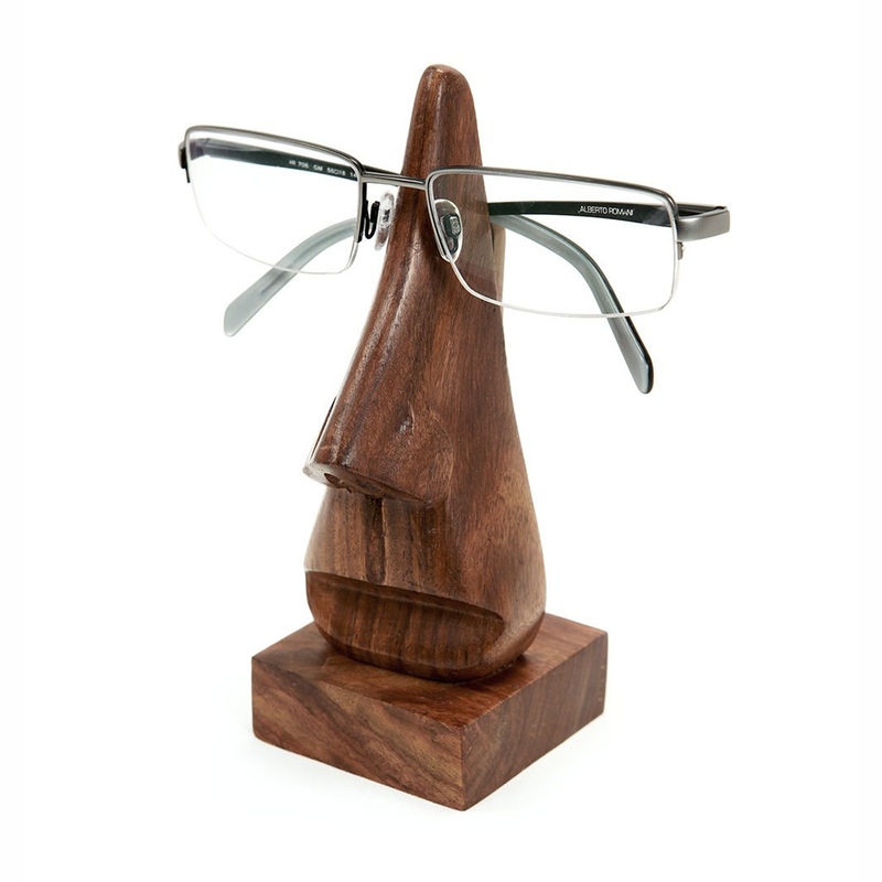 Wood Eyeglass Holder Nose