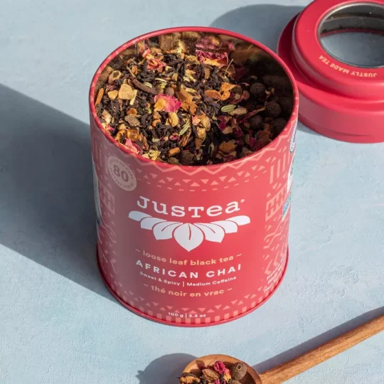 african chai tea tin detail