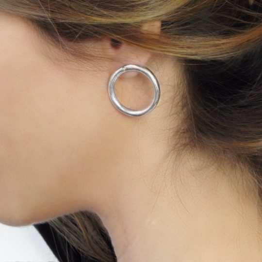 medium full circle earrings