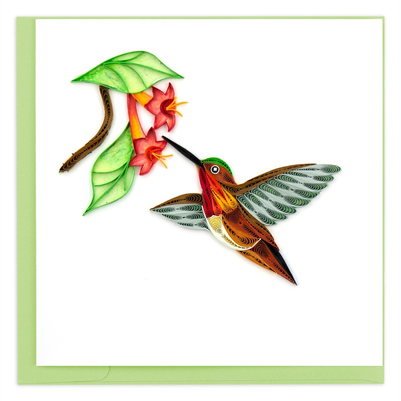 rufous hummingbird quilling card