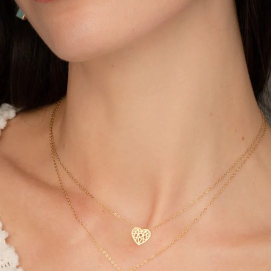 ling heart necklace gold new model