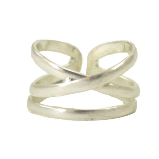 linear x ring silver
