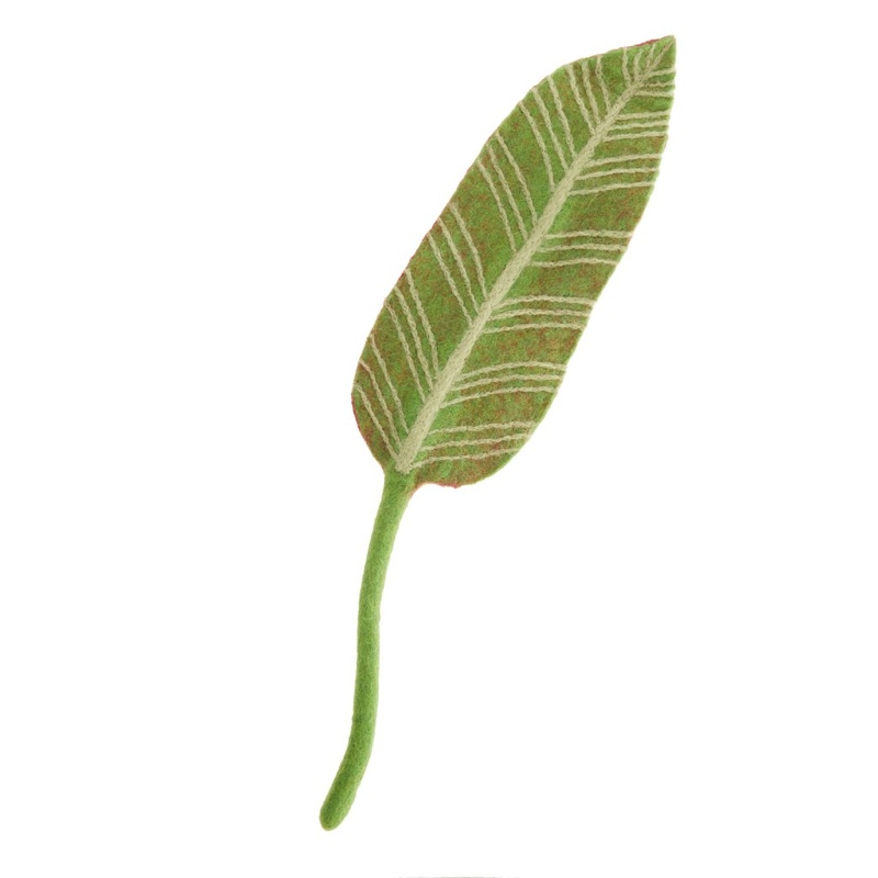 green white felt calathea leaf