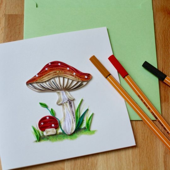 wild mushroom quilling card styled
