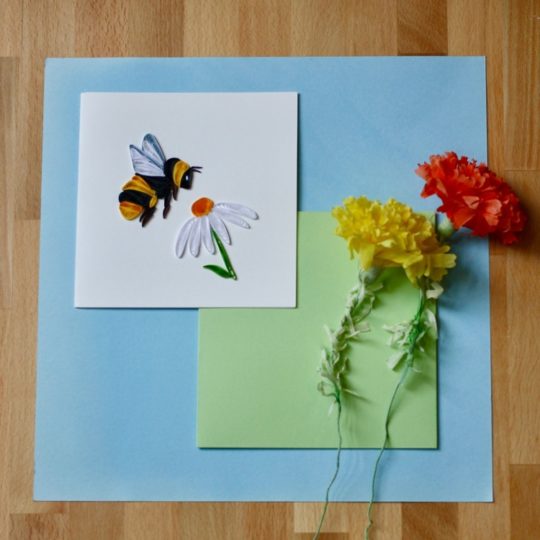 bumble bee quilling card styled