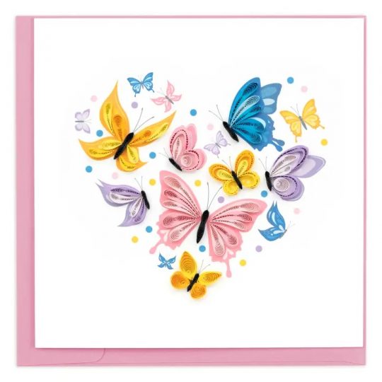 butterfly heart quilling card