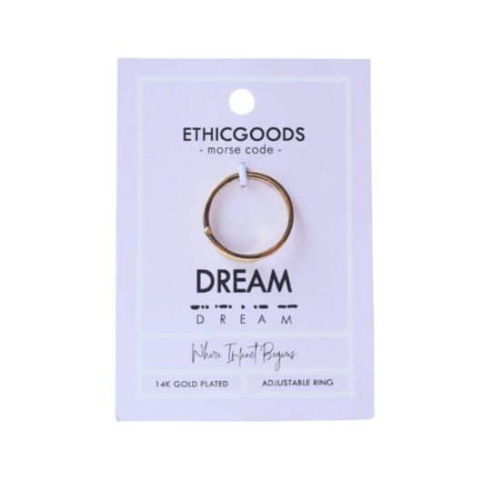 morse code ring stamped dream