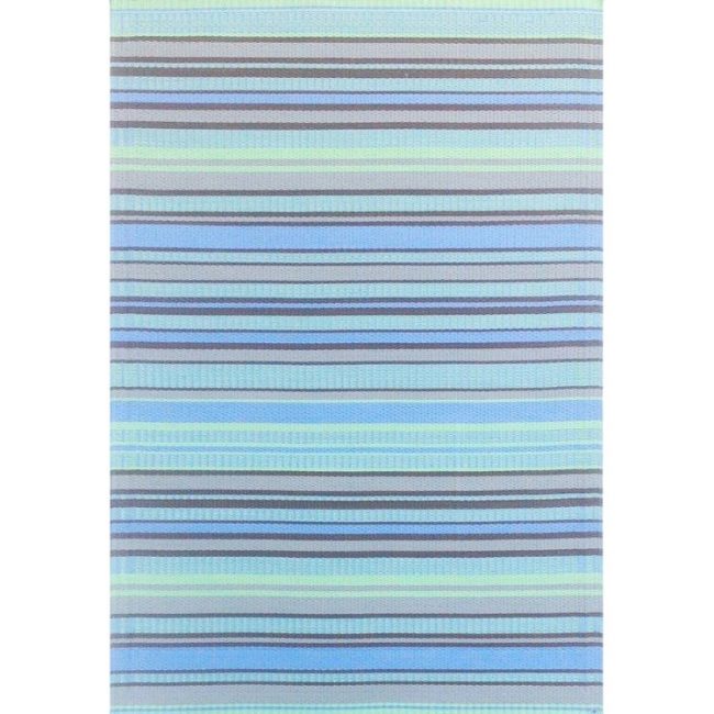 stripes outdoor rug grey aqua