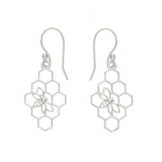 beehive silver earrings