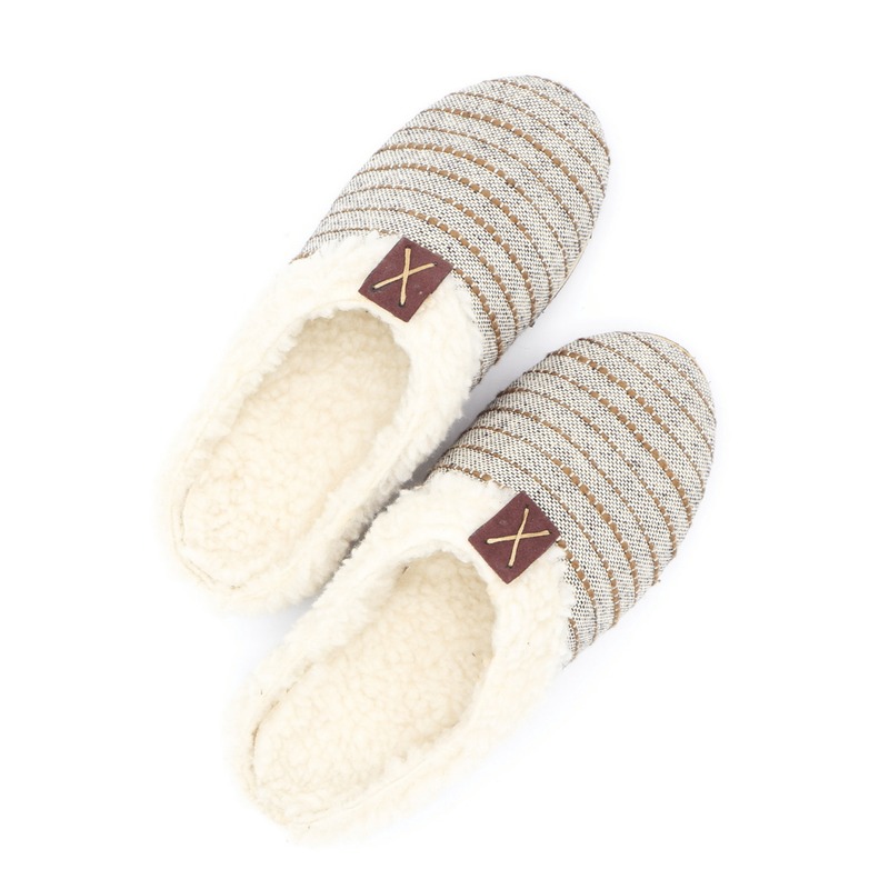 cozy clog slippers stripe